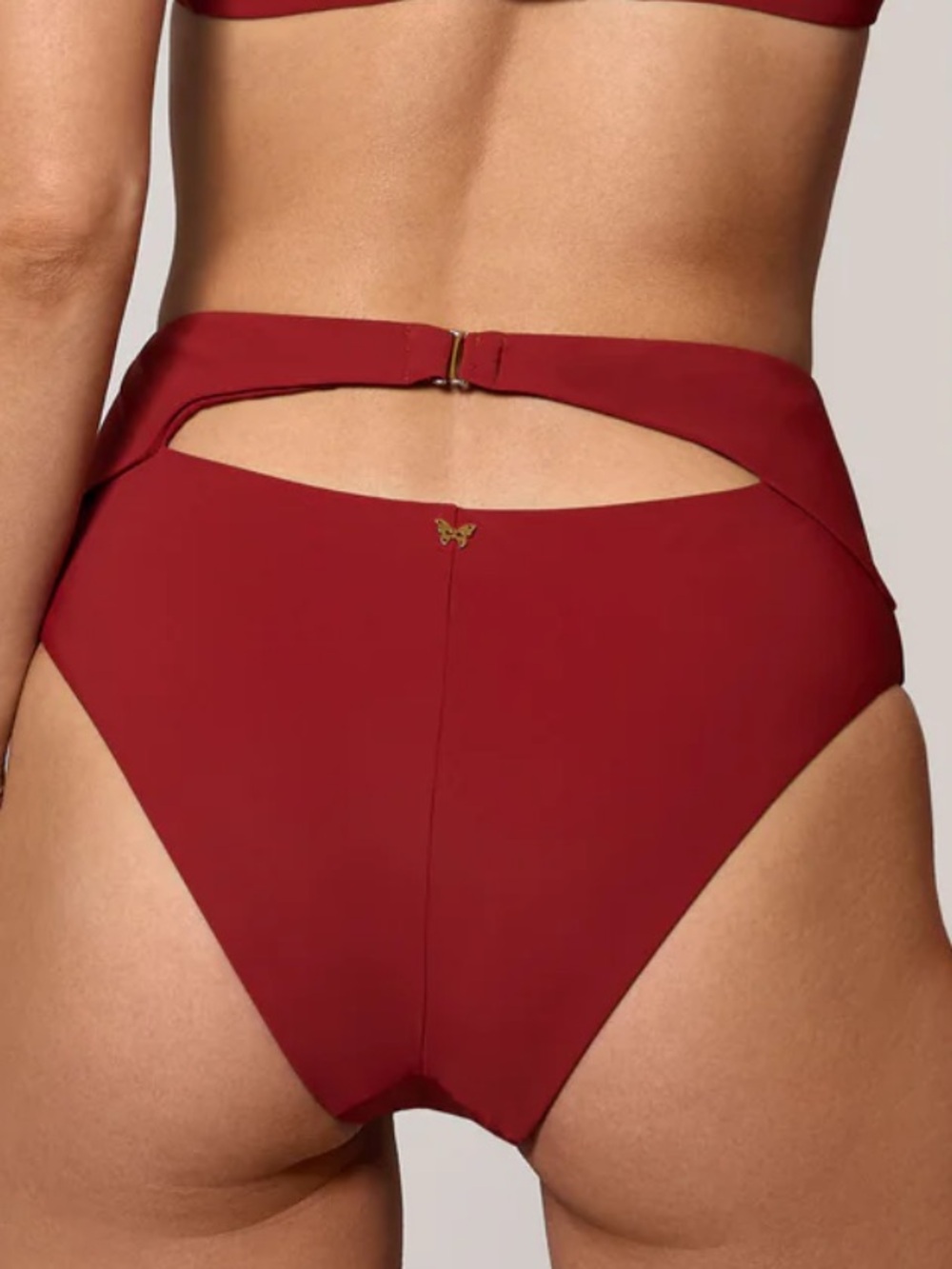 Athletic High Waist Bikini Bottom. Size M, Color: Burned Red. NWOT